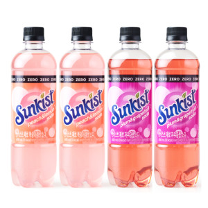 썬키스트 제로 600ml 혼합 24입 (제로복숭아레몬 12입+제로자두자몽 12입)